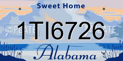 1TI6726 Alabama License Plate