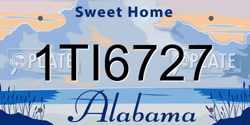 1TI6727 Alabama License Plate