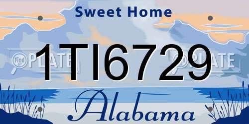 1TI6729 Alabama License Plate