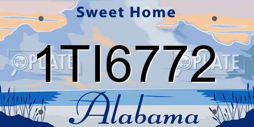 1TI6772 Alabama License Plate