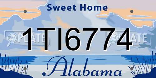 1TI6774 Alabama License Plate