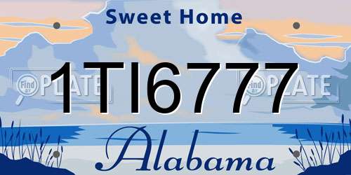 1TI6777 Alabama License Plate