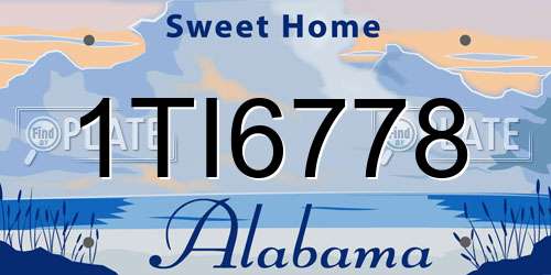 1TI6778 Alabama License Plate