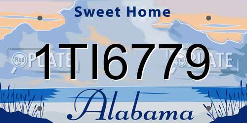 1TI6779 Alabama License Plate