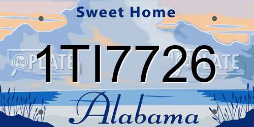 1TI7726 Alabama License Plate