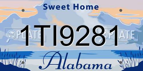 1TI9281 Alabama License Plate