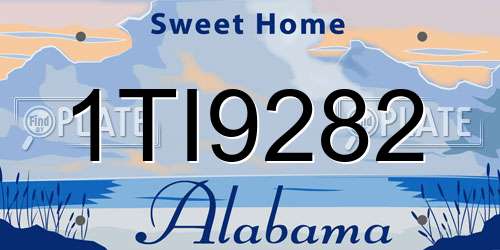 1TI9282 Alabama License Plate