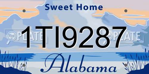 1TI9287 Alabama License Plate