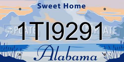 1TI9291 Alabama License Plate