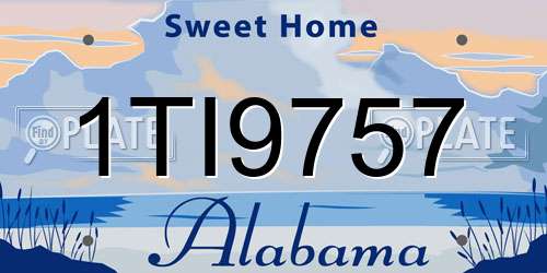 1TI9757 Alabama License Plate