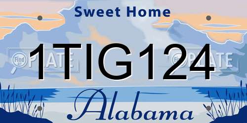 1TIG124 Alabama License Plate
