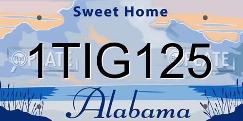1TIG125 Alabama License Plate