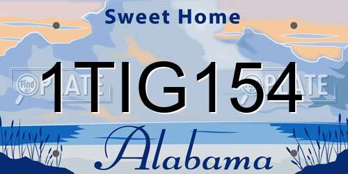 1TIG154 Alabama License Plate