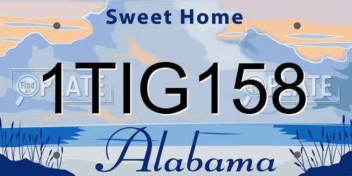 1TIG158 Alabama License Plate
