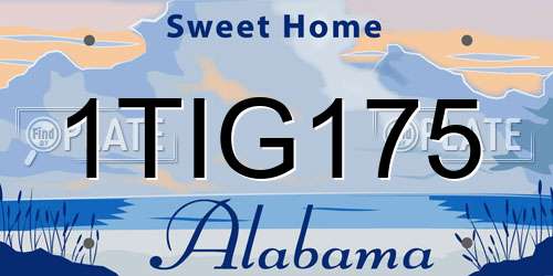 1TIG175 Alabama License Plate