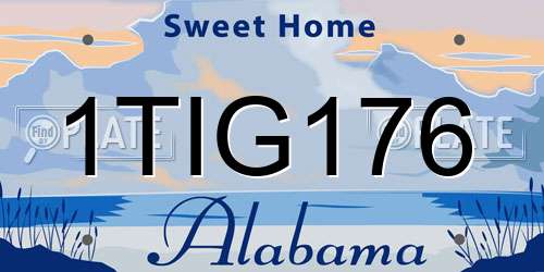 1TIG176 Alabama License Plate