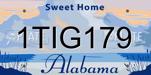 1TIG179 Alabama License Plate