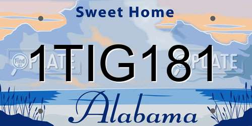 1TIG181 Alabama License Plate