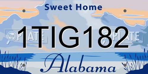 1TIG182 Alabama License Plate