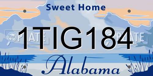 1TIG184 Alabama License Plate