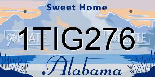 1TIG276 Alabama License Plate