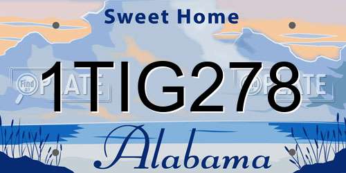 1TIG278 Alabama License Plate