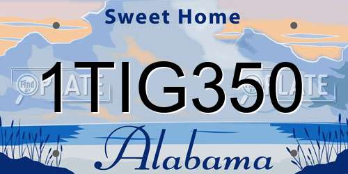 1TIG350 Alabama License Plate