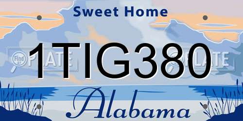 1TIG380 Alabama License Plate