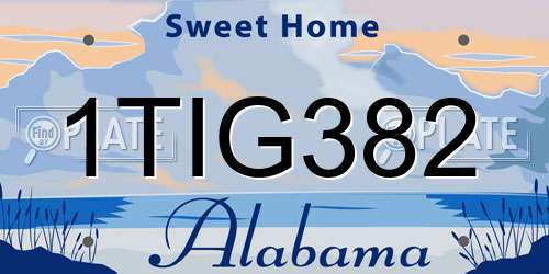 1TIG382 Alabama License Plate