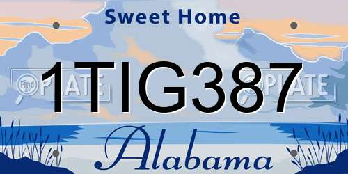 1TIG387 Alabama License Plate