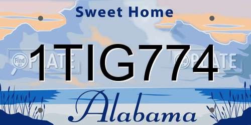 1TIG774 Alabama License Plate
