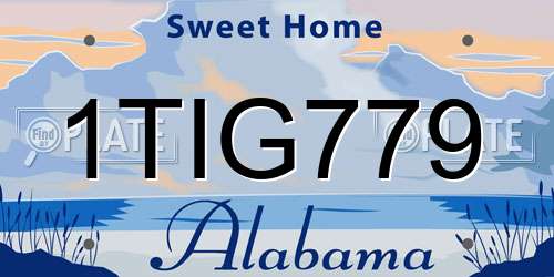 1TIG779 Alabama License Plate