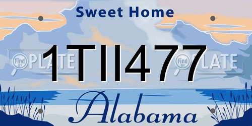 1TII477 Alabama License Plate