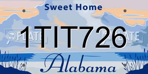 1TIT726 Alabama License Plate