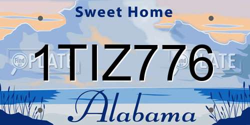 1TIZ776 Alabama License Plate