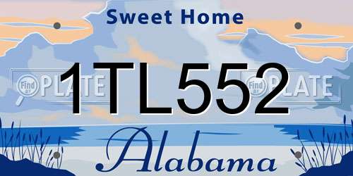 1TL552 Alabama License Plate