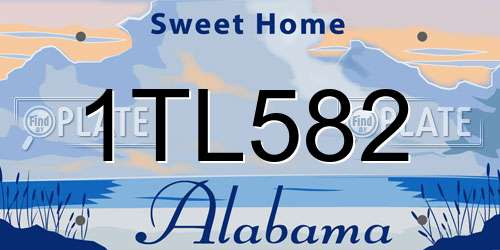 1TL582 Alabama License Plate