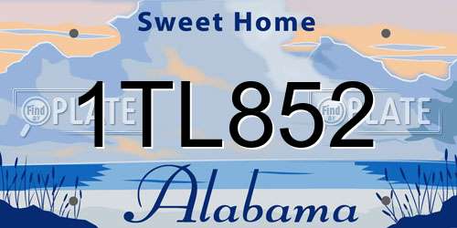 1TL852 Alabama License Plate