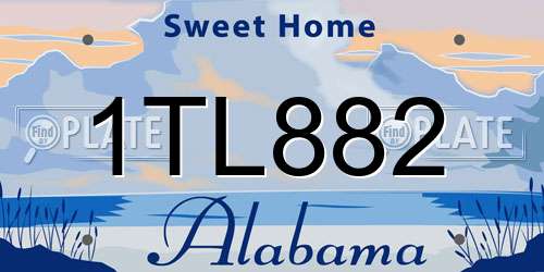 1TL882 Alabama License Plate