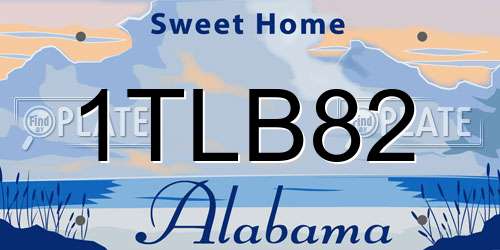 1TLB82 Alabama License Plate