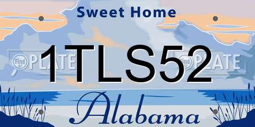 1TLS52 Alabama License Plate