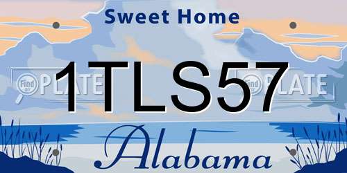 1TLS57 Alabama License Plate