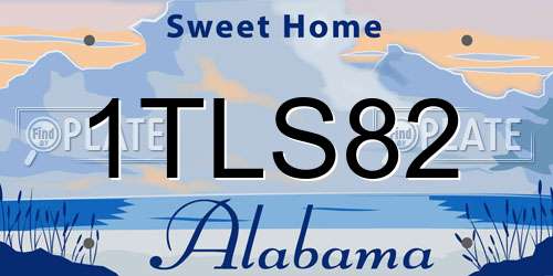 1TLS82 Alabama License Plate