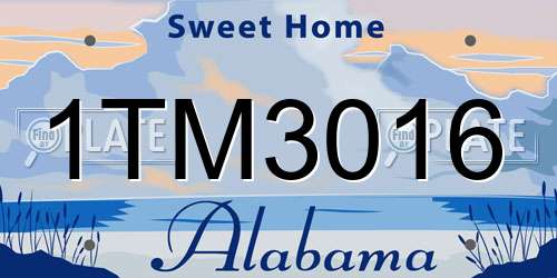 1TM3016 Alabama License Plate