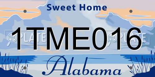 1TME016 Alabama License Plate