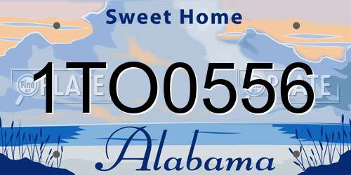 1TO0556 Alabama License Plate