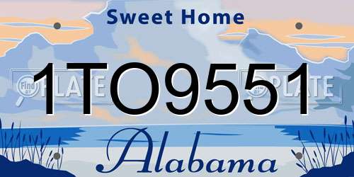 1TO9551 Alabama License Plate