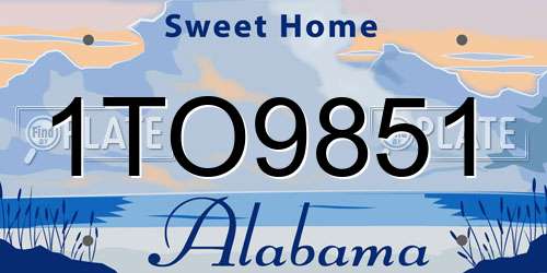 1TO9851 Alabama License Plate
