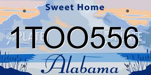 1TOO556 Alabama License Plate