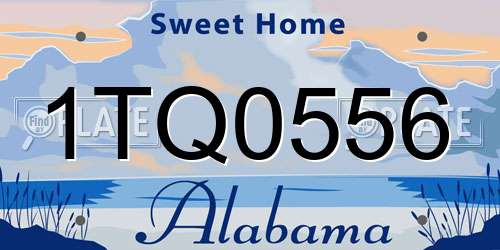 1TQ0556 Alabama License Plate